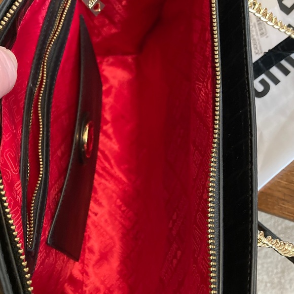 Love Moschino Croc Embossed Vegan Leather Heart Charm Tote with Dust Bag NWT - Picture 8 of 12